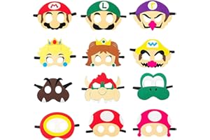 REDO 12 Stück Masken Geburtstag Augenmaske,Charakter Masken Passen für Kinder Maskerade Halloween Dress Up Party Supplies