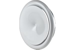 STEINBERG14 Blanco 200mm Difusor de Ventilación de Suministro de Aire, Rejilla Redonda de Ventilacion para Entrada de Aire, Valvula de Disco Ajustable, de Acero