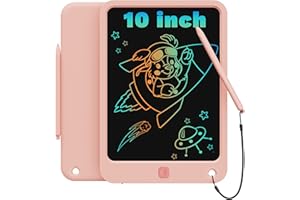 TEKFUN LCD Writing Tablet Kids Toddler Toys, 10 inch Colorful Doodle Drawing Board Drawing Tablet, Kids Travel Learning Toys Birthday Gifts for 3 4 5 6 7 8 Years Old Boys Girls Toddlers (Pink)