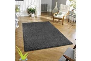Wadan 60x110cm Dark Grey Shaggy Rugs Living Room |5mm Thick Pile | Extra Large Small Medium | Rectangular Size | Soft Touch | Living Room Area Rugs | Non Shedding