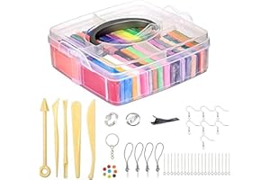Auped Juego de arcilla polimérica para horno, 32 piezas de arcilla polimérica de colores para horno, amasado no tóxico, incluye 5 herramientas y 8 tipos de accesorios