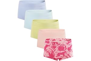 INNERSY Majtki, damskie, bokserki bawełniane, sportowe, rozciągliwe, 8-16 lat, bielizna 5 szt