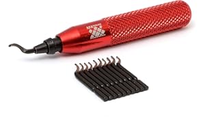 AFA TOOLING APPROVED FOR AUTOMOTIVE Kit d'outils d'ébavurage avec 11 lames en acier rapide BK3010 | Élimination précise des bavures de bord sur le cuivre, le fer, le laiton, le PVC, les plastiques d'impression 3D et l'art de la résine