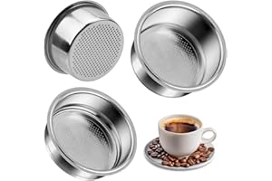 FUNKLU Filtri da Caffè in Acciaio Inossidabile, Filtro Macchina Caffe Cestello per Filtro Pressurizzato a Doppio Strato da 51 mm,Filtro per caffè riutilizzabile,Cestino di precisione (Double Cup)
