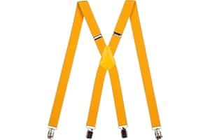 Olata Bretelle Sottili a Forma di X, Unisex, Regolabili, Elastiche, con Clip in Metallo, 2,5 cm