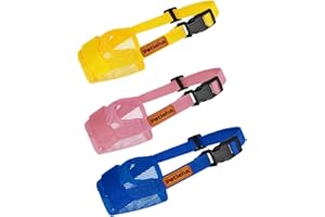 ASQzhuLIWing 3 museruole per animali domestici, museruole per cani in morbida rete traspirante con cinghie regolabili, consentono di respirare e bere, adatte a cani di piccola e media taglia