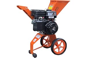 FOREST MASTER Trituratore a benzina, 6 CV, motore a 4 tempi, 208 cc, ramo, fogliame, legno, trituratore da giardino, trituratore a tamburo