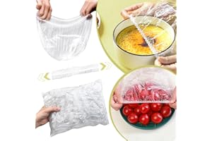GENERISCH Cubiertas elásticas reutilizables para alimentos, 100 piezas, cubiertas elásticas para mantener fresco con borde elástico para sobrantes familiares y picnics