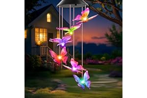 ‎WINZWON Winzwon Weihnachten Frauen Geschenke Solarlampen Gartendeko Schmetterling, Kleines Geschenk für Balkon Deko Wetterfest, Wichtelgeschenke Solar Windspiele für Draußen Hängend Terassendeko Solarleuchten