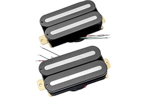 MUSICLILY Artec HXTN Super Power Dual Hot Rail Ceramic Humbucker Electric Guitar Neck Bridge Pickups Set, Black