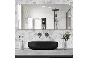 Hocosyme Chauffage Infrarouge Miroir 960W, Chauffage Miroir Infrarouge Salle de Bain avec Télécommande 120x80 CM avec Protection Contre la Surchauffe - WIFI (Tuya Smart) - TÜV.