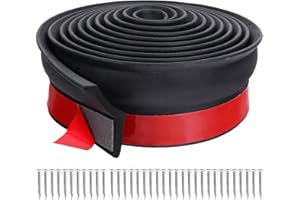 DOUJIAO Uniwersalna uszczelka do drzwi garażowych, gumowa uszczelka do drzwi garażowych, uniwersalna gumowa taśma, 10metr, dolna uszczelka z gwoździami