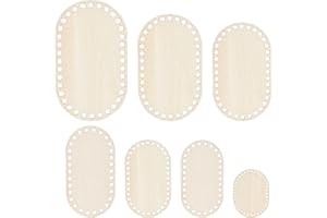 ‎PANDAHALL Pandahall 7 Größen Naturholzkorbboden, Ovaler Leerer Massiver Häkelkorb Holzbasis Für DIY Korbflechten Liefert Basteln Heimtextilien, Rauchig