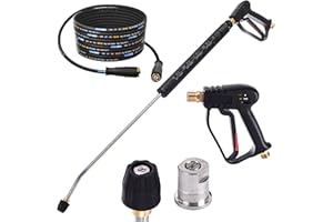 KASTOR Eau Chaude Pistolet 20m Tuyau 250bar DN6 Lance Buse pour à Nettoyeur Haute Pression Karcher HD HDS