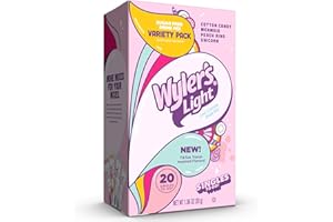 Wyler's Light Singles to Go Powder Packets, Water Drink Mix, Variety Pack, Watertok Fun Flavors, Cotton Candy, Mermaid, Peach Ring, Unicorn, Sugar & Caffeine Free, On-The-Go, 20 Count (Pack - 1)
