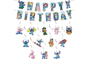 Chukua Birthday Party Decoration Banner Girls Happy Birthday Banner Decoration Bunting Garland and Hanging Swirls Decoration for Theme Kids Birthday Party Supplies Decorations