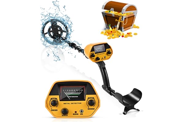 HIUYRFS Détecteurs de Métaux Haute Précision Hauteur Réglable 78-108cm, Professionnel Détecteurs de Métaux Bobine de Recherche Étanche de20 cm Profondeur Maximale 25 cm avec pour Enfants et Adultes