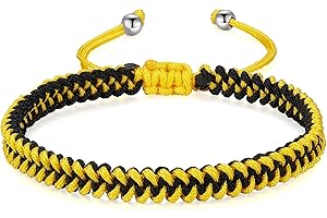 JENDEAR SHINE Bracelet en Corde Tressée Femmes Hommes, Filles Garçons Anniversaire Amitié Couple Cadeaux Bijoux Faits à la Main Corde Noire Corde Rouge