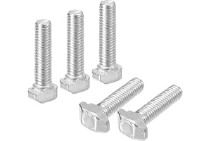 QUARKZMAN 30 st T-Slotbultar, M5 x 25 mm Bult Hammerhuvud T-skruv Stift för T-profil Aluminium Serie 2020, Nickelpläterad Kol