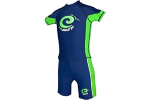 Kidz Swimmers Boys UV Sun Protection Rash Vest and Swimming Trunks UPF 50+ Estate Blue & Jasmine Green