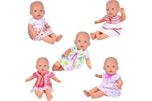 ZITA ELEMENT 5 PCS Fashion Dresses for Baby Dolls Clothes,American 18" Doll and other 14-18 Inch (35-46cm) Dolls Outfits