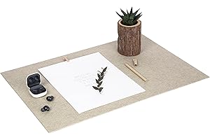 Bigso Box of Sweden Annie Podkładka na biurko, elegancka płyta pilśniowa i papierowy ochraniacz na biurko, ochronna podkładka pod mysz na powierzchnię biurka, beżowa