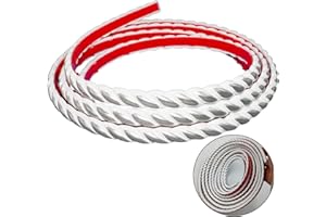 GELINTONG Garniture Murale Autocollante,Garniture De Moulage Flexible 3D,Moulage De Couronne, Pour Armoire,Cadre de Miroir,Plafond,Armoire,Bord Mural,DéCoration De La Maison, 3 m,Blanc et Argenté