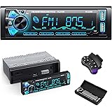 RDS Radio Coche Bluetooth Extraible, Chismos Autoradio Bluetooth 5.0 Manos Libres, 1DIN Autoradio FM/Am Stéreo 65Wx4 Soporta 