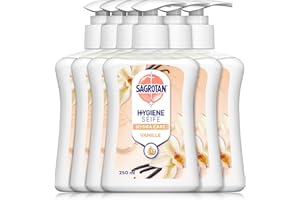 Sagrotan Jabón de manos vainilla y cachemir – Jabón líquido higiénico – 6 dispensadores de jabón de 250 ml