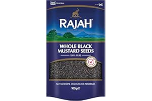 ‎RAJAH Rajah Senfsamen – Ganze, schwarze Senfkörner zum Würzen und Kochen – 1 x 100 g