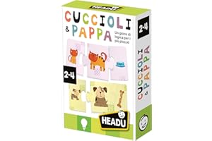 HEADU - Cuccioli & Pappa - Un Gioco di Logica per i più Piccoli | Giochi Educativi Bambini 2 3 4 Anni, Gioco di associazione per bambini, Giochi Logici Prima Infanzia, Regalo Bambino, Made in Italy