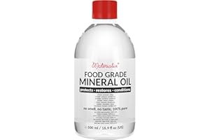 Materialix Olio minerale per uso alimentare (500ml) - adatto per legno, bambù, pietra, ardesia, cosmetici fai da te, balsami, creme, lozioni, cura dei capelli, prodotti da bagno, unguenti.
