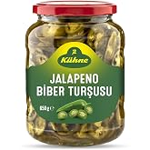 K&uuml;hne Dilimlenmiş Jalapeno Biber Turşu Dilimleri Cam Kavanoz 650 g