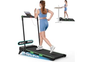 THERUN Folding Treadmill for Home, 2.5HP Under Desk Treadmill w/Remote and LED Display, Foldable Walking Pad w/ 3 Countdown Modes & 12 Programs, Shock Absorption, 1-12KM/H, No assembly