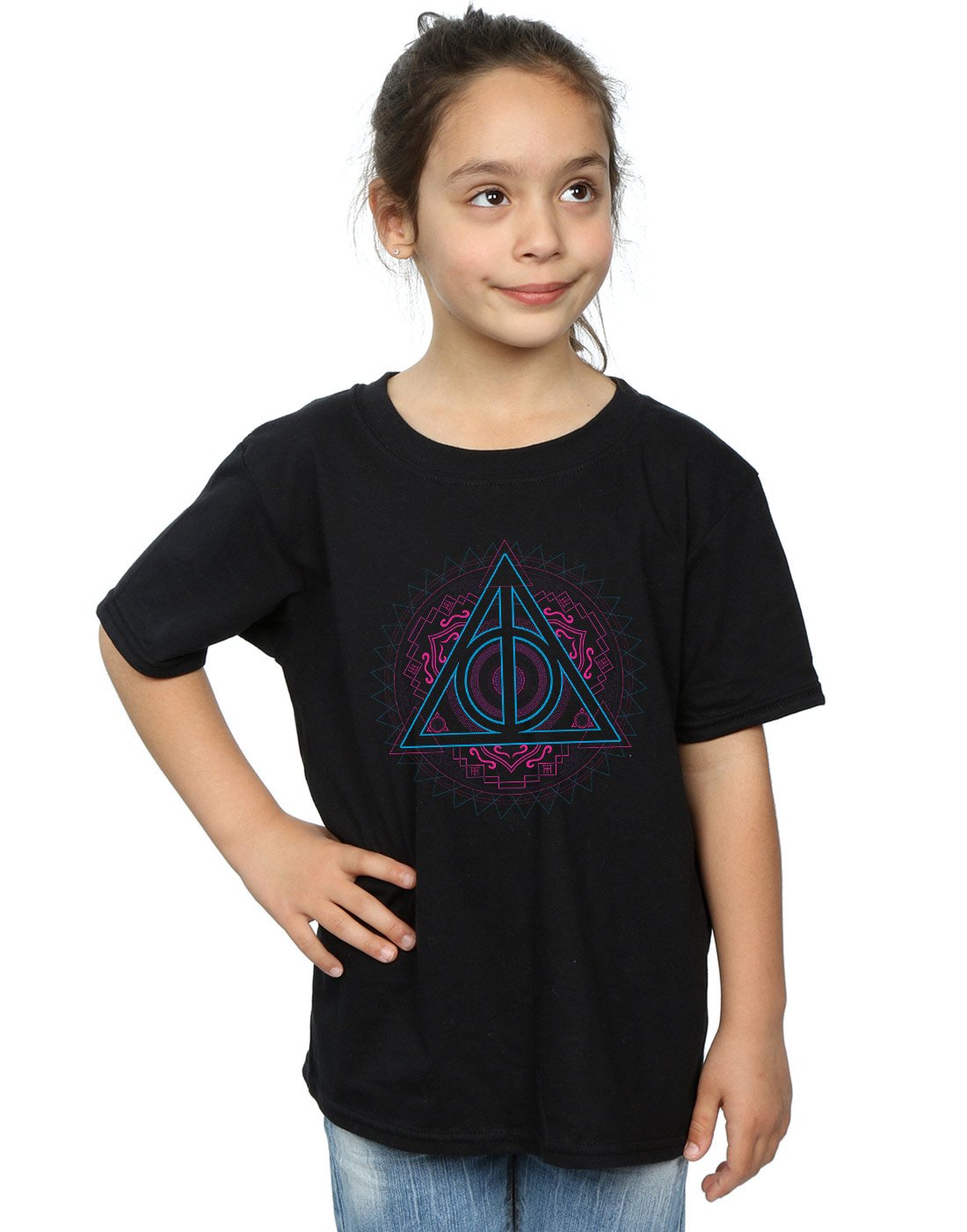 Harry-Potter-Mdchen-Neon-Deathly-Hallows-T-Shirt