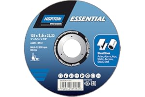 FAMILYJOY Flat cutting disc Angle Grinder Norton Essential-METAL INOX-125x1.6x22.23