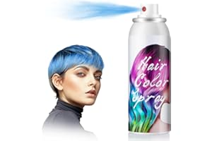 MOFAJANG Spray Couleur Pour Cheveux Bleu, Laque Temporaire Colorée Pour Cheveux, Spray Colorant Capillaire Lavable À Usage Unique Pour Fête Costumée Cosplay Halloween, Coloration Rapide -100ml