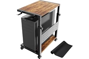 PUTORSEN Höjdjusterbart PC-tornstativ med 2 nivåer, upp till 40 kg/nivå