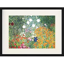 1art1 Gustav Klimt Poster 'Blumengarten' – Leinwandbild 80x60 Cm, Auf Keilrahmen, Made In Germany