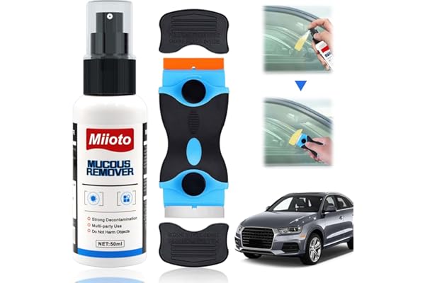 Miioto Dissolvant Colle, Decolle Etiquette, Spray de Décapant Adhésif, Livré avec un Grattoir Polyvalent, Élimine Rapidement les Étiquettes Tenaces et les Résidus de Colle de Toutes les Surfaces -50ML