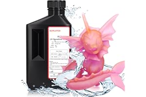 Reprapper 203 Dual Color Resina UV Lavable con Agua Bicolor LCD 405nm Resina Rapida para Impresion 3D Water Washable Fotopolimero Resina Foto-Sensible Dos Colores - 1000g - Naranja/Rosa