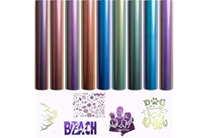Tintnut Chameleon HTV Heat Transfer Vinyl - 9 Packs 12"x10" Gradient HTV Vinyl for Cricut- Chameleon PU HTV Iron On Vinyl for T-Shirt DIY