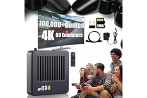 Qosneoun Retrowave G11 Pro, Retrowave G11 Pro Game Box 4k + 256GB, 100,000 Retro Games, 2024 New Wireless Retro Console with 2 Wireless Dual Controllers, Plug & Play Video Games (128GB)