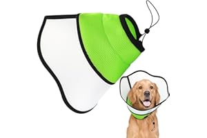 YUEMING Collare Elisabettiano Cane, Collari Protettivi e Coni Collare Protettivo Forma Cono per Cane Gatto Morbido con Fibbia Regolabile, Ferita Recupero Guarigione Collare Anti Morso o Leccata,L