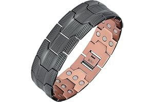 Jeracol Copper Bracelets for Men,3X Magnetic Bracelets Men with Ultra Strength Magnets,Adjustable Size&Jewelry Gift Box