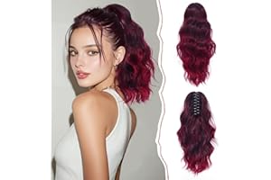 Sofeiyan Court Ondulée Extension de Queue De Cheval Pince 35cm Queue de Cheval Extension Synthétiques Postiche Pince à Griffe Bouclés Cheveux Queue De Cheval d'Aspect Naturel pour Femme