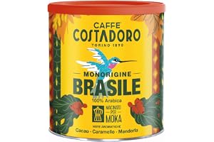 Costadoro Single Origin Brasilien – malet kaffe 100% Arabica för mokabryggare, 1 × 250 g‑förpackning, söt och balanserad smak