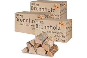 Bois de Chauffage Mixte 5-500 kg Hêtre Chêne Bouleau Pin Epicéa Bol à feu Bois pour poêles et cheminées Gril 25 cm Chambre séchés flameup, Poids:90 kg