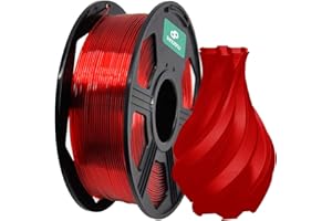 High Speed PETG Filament 1.75, Pinuotu PETG 3D Printer Filament 1.75mm Dimensional Accuracy +/- 0.03mm, 1kg Spool (2.2lbs), PETG Transparent Red