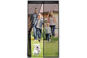 EXTSUD Magnetyczna moskitiera na drzwi, z włókna szklanego, 90 x 200 cm, ochrona przed owadami, na drzwi balkonowe, do piwnicy, drzwi tarasowe, odporna na zarysowania, mocniejsze magnesy